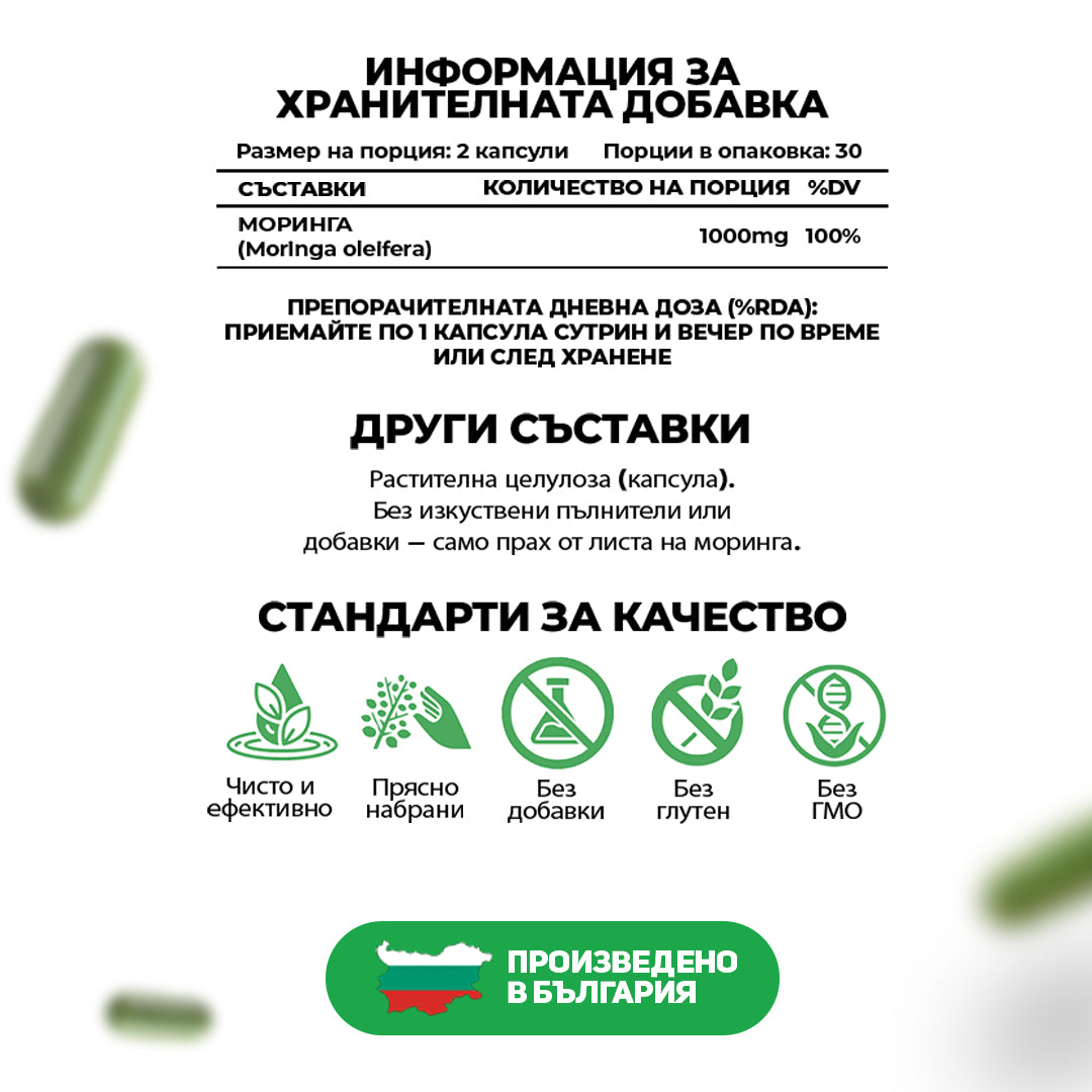 Memorika Моринга - Естествена подкрепа за кортизола и цялостния баланс